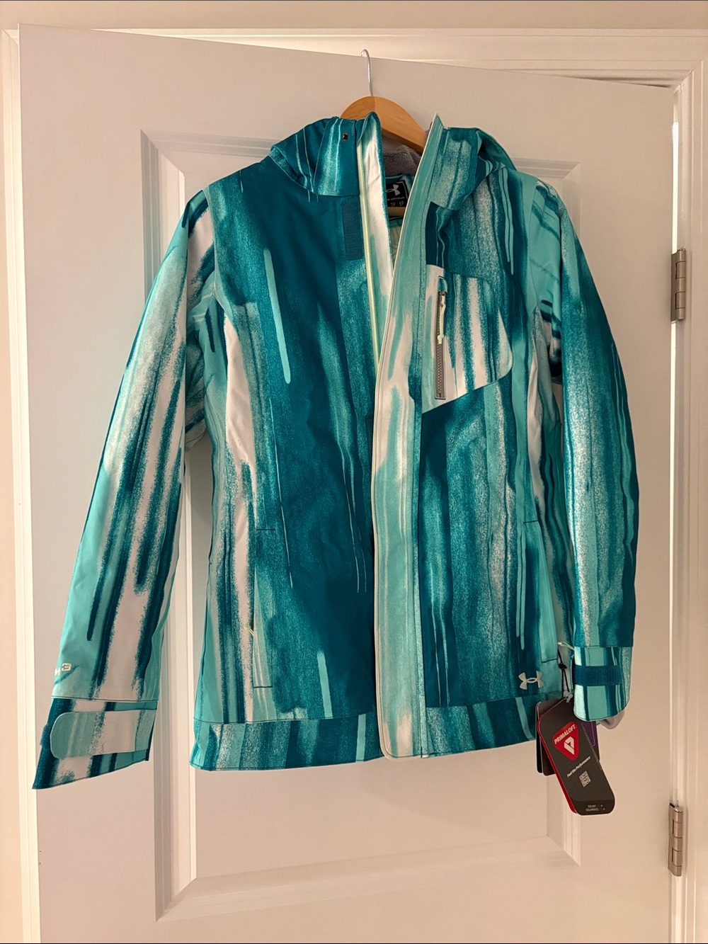 Under Armour Turquoise Striped Hooded Ski Jacket